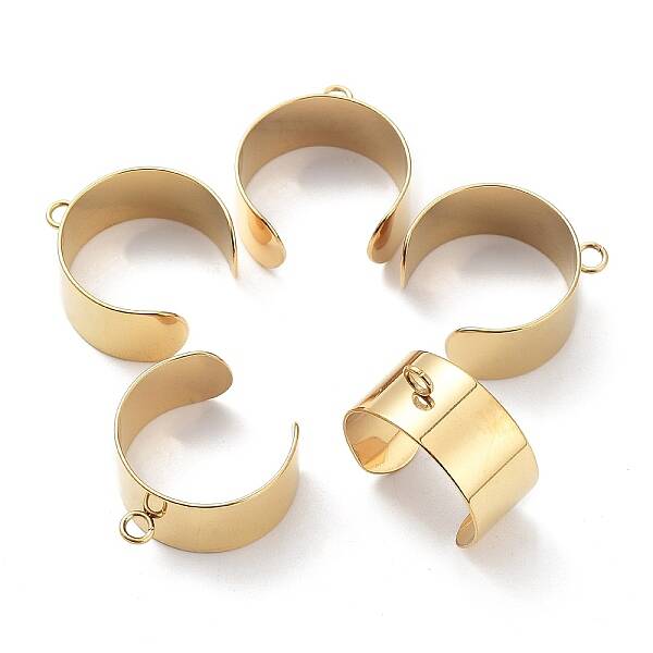 Ion Plating(IP) 304 Stainless Steel Open Cuff Finger Ring Components