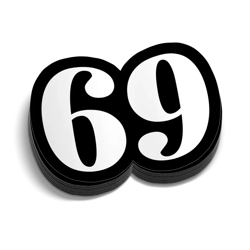 69 Hard Hat Decal