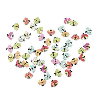2-Hole Spray Painted Wooden Buttons