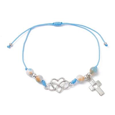 Natural Dyed White Jade Braided Bead Bracelets