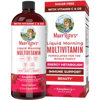 MaryRuth's Liquid Morning Multivitamin - B Complex Vitamins - Vitamins A, C, D, E -  Zinc - Beauty - Vegan - Sugar Free - 32 ...