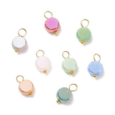 Electroplate Opaque Glass Charms