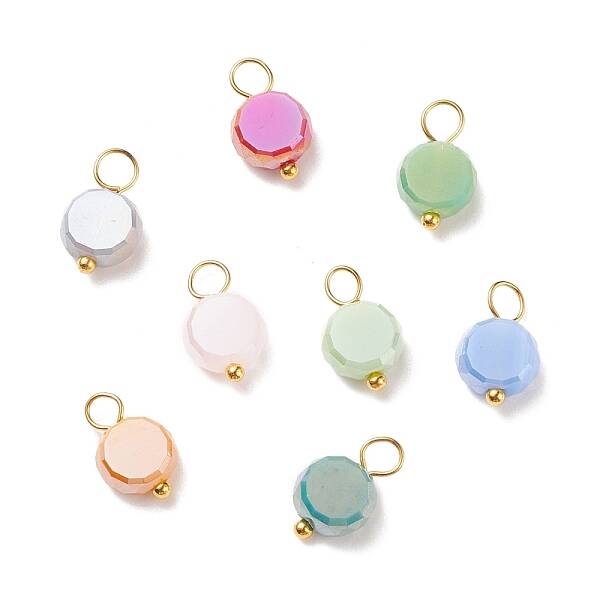 Electroplate Opaque Glass Charms