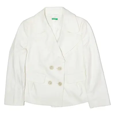 BENETTON Womens Blazer Jacket Beige UK 12