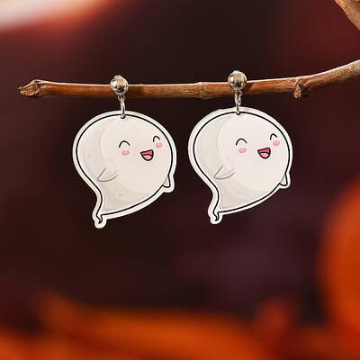 Funny Ghost Resin Stud Earrings