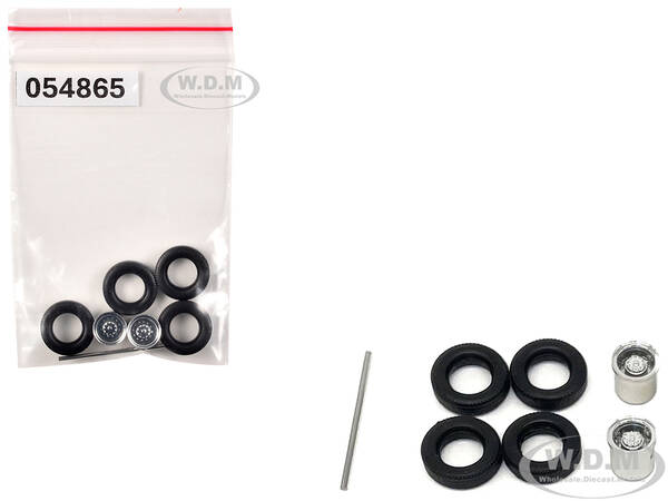 Rear Low Profile Wheelset Chrome 1/87 (HO) Plastic Model by Promotex