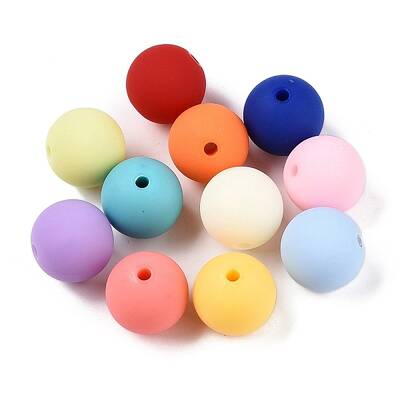 Rubberized Style Imitated Silicone Acrylic Beads