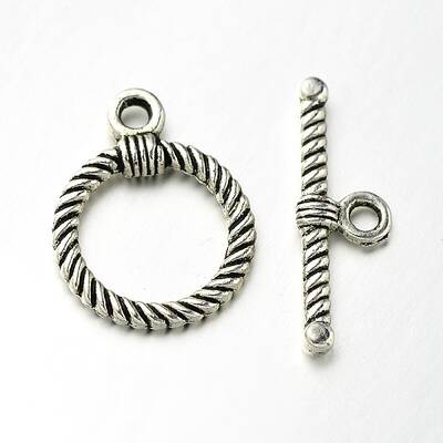 Tibetan Style Alloy Ring Toggle Clasps