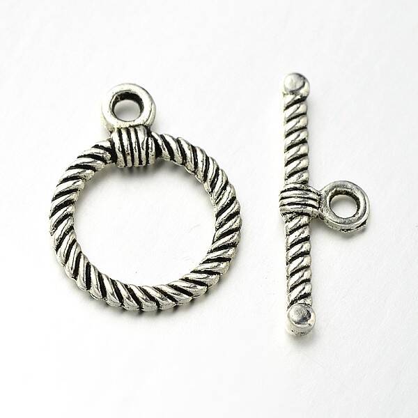 Tibetan Style Alloy Ring Toggle Clasps