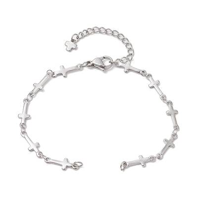 304 Stainless Steel Cross Link Chain Bracelet Making