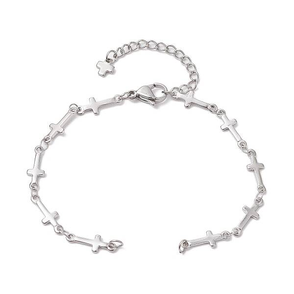 304 Stainless Steel Cross Link Chain Bracelet Making