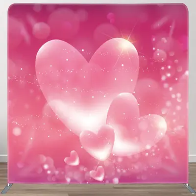 Aperturee Sweet Hearts Pink Valentines Day Fabric Backdrop Cover - Aperturee