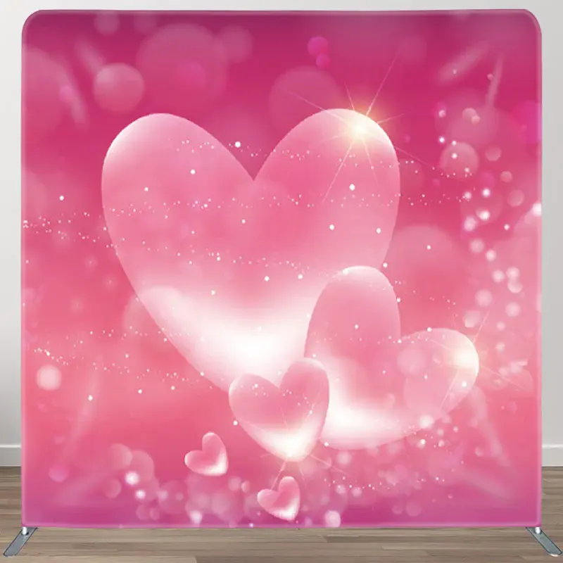 Aperturee Sweet Hearts Pink Valentines Day Fabric Backdrop Cover - Aperturee