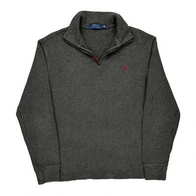 Ralph Lauren 1/4 Zip - Medium Grey Cotton