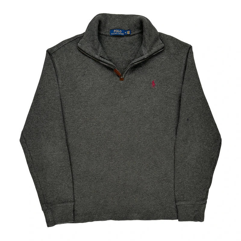 Ralph Lauren 1/4 Zip - Medium Grey Cotton