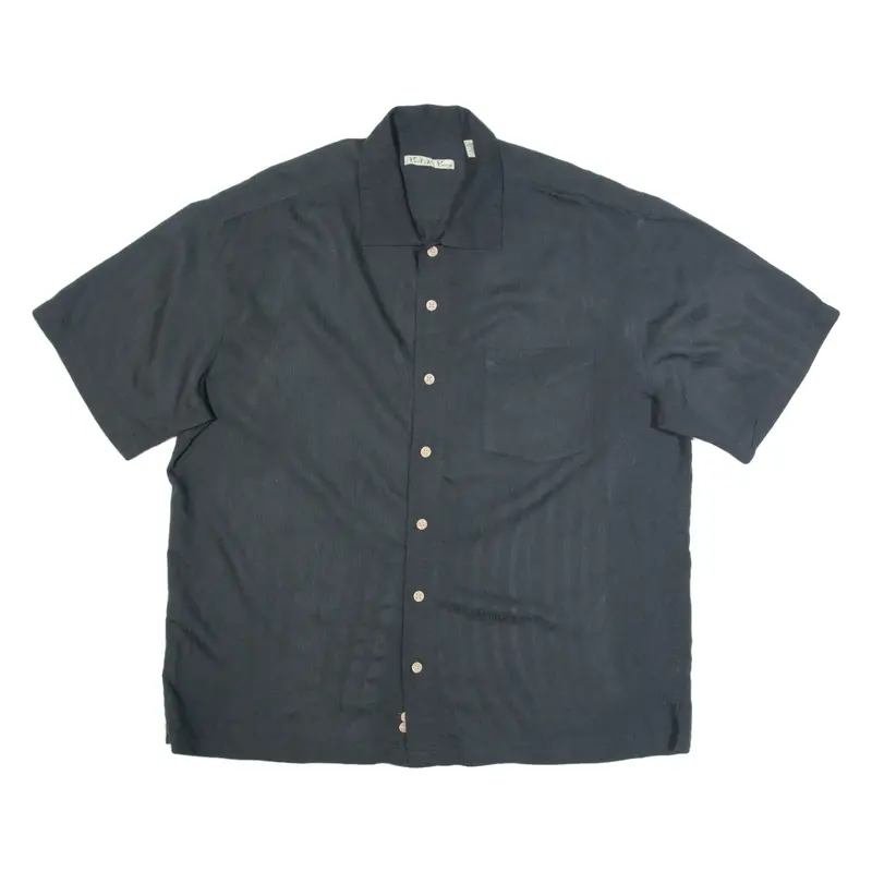 BATIK BAY Mens Plain Shirt Black XL