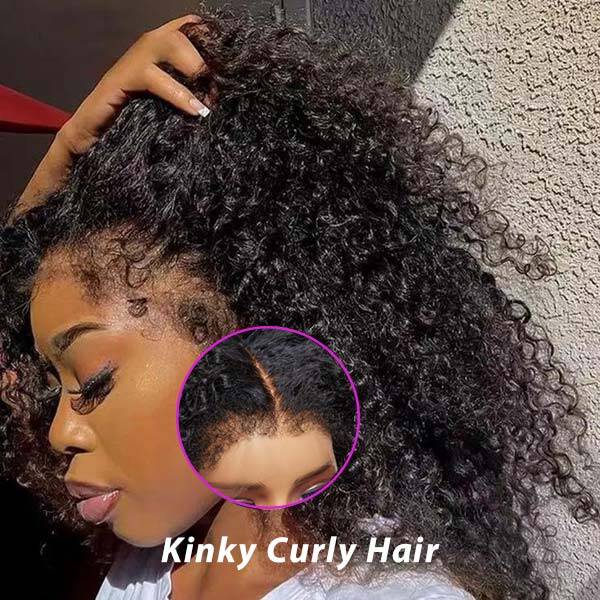 [Flash Deal] Kinky Edge Glueless Lace Wig Kinky Curly & Water Wave Human Hair Wigs