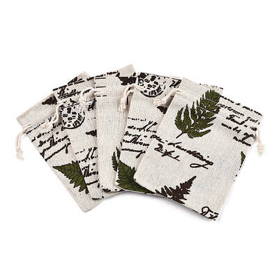 Polycotton(Polyester Cotton) Packing Pouches Drawstring Bags