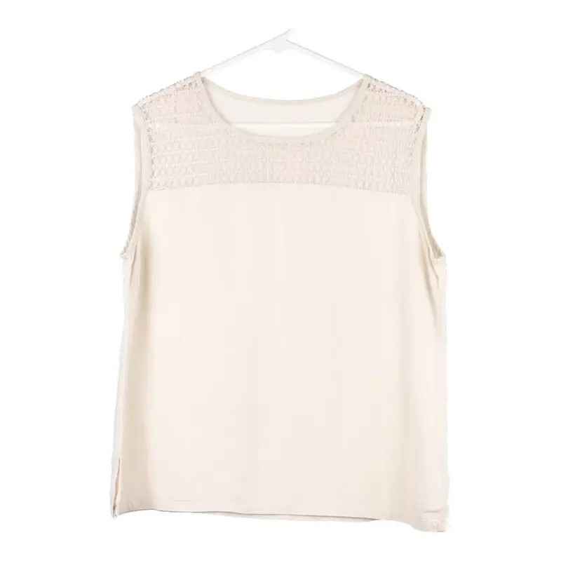 Unbranded Top - Large Cream Linen Blend