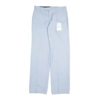 Blue Relaxed Straight Trousers Womens W30 L33