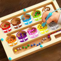 Roller Maze Toy, 1 Set Creative Wooden Roller Maze Toy, Concentration Training Educational Toy for Teenagers, Birthday Gift