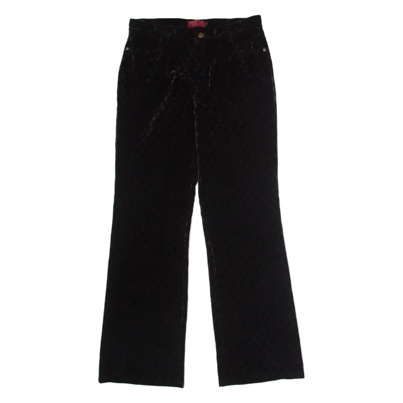 WUHAIQI Polka Dot Womens Corduroy Trousers Black Regular Flared W31 L32