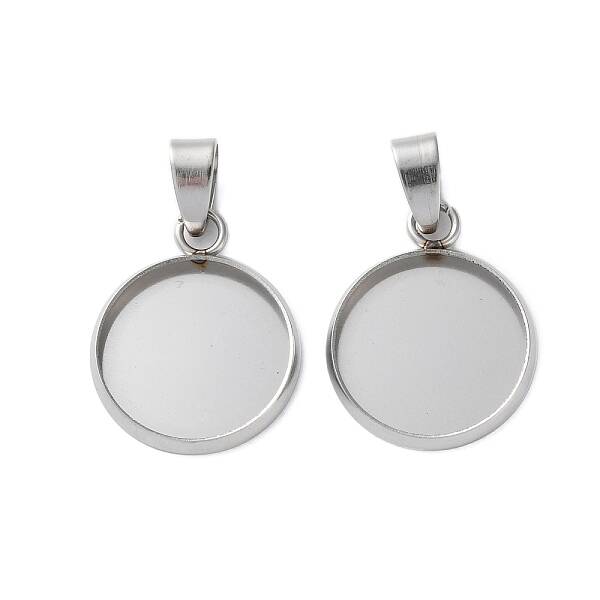 304 Stainless Steel Pendant Cabochon Settings