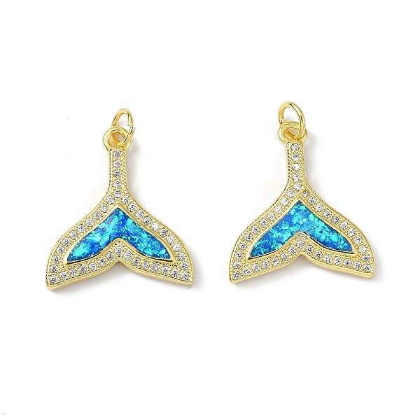 Brass Micro Pave Cubic Zirconia Pendants
