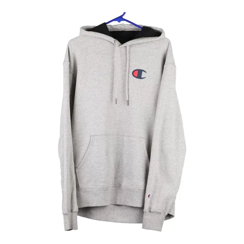 Champion Hoodie - Large Grey Cotton Blend