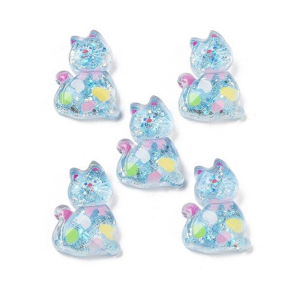 Transparent Resin Bowknot Kitten Decoden Cabochons