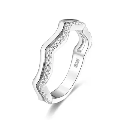 Beneto Silver ring with zirconia AGG328 - Circuit: 62 mm
