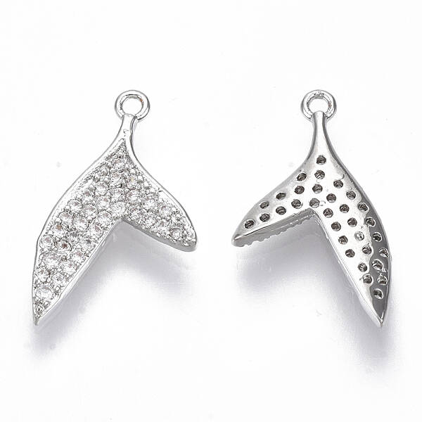 Brass Micro Pave Cubic Zirconia Pendants