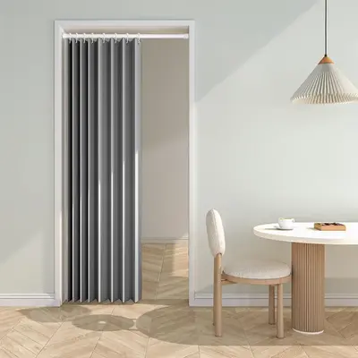 Folding Door Curtain, 1 Count Vertical Blinds, Modern Simple Blackout Window Curtain with Tiebacks, Home Decor for Living Roo...