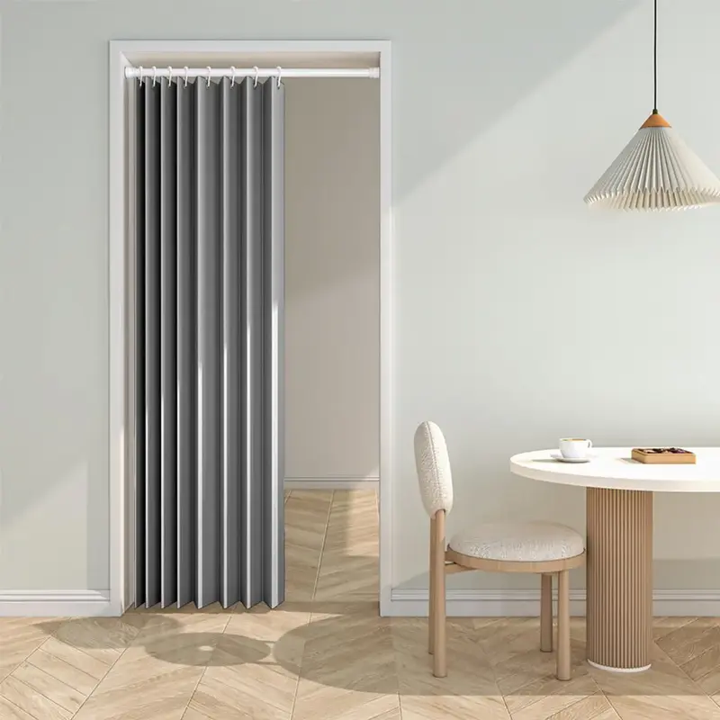 Folding Door Curtain, 1 Count Vertical Blinds, Modern Simple Blackout Window Curtain with Tiebacks, Home Decor for Living Roo...