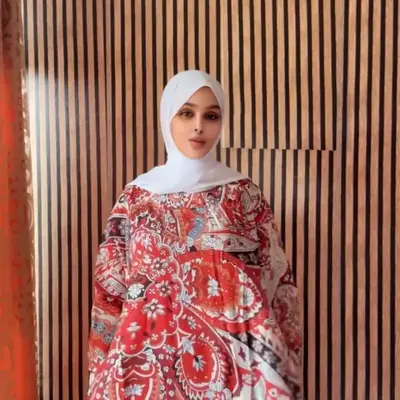 Lilan Summer Dress Very Soft Cold and Comfortable Woven Cotton Abaya with Flounce Sleeves & Rhinestone Embellishments