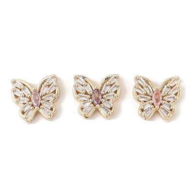 Brass Micro Pave Cubic Zirconia Beads