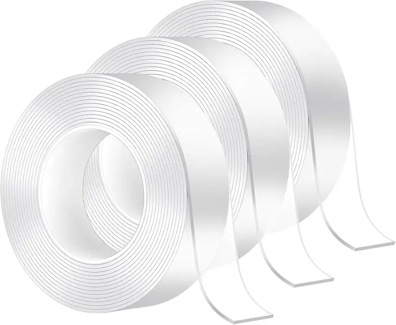 3 Roll Nano Double Sided Tape Heavy Duty, 6ft/Roll Removable & Washable, Holds 2.2lb! Wall/Car/Home Mounting Strips, No Resid...
