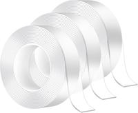 3 Roll Nano Double Sided Tape Heavy Duty, 6ft/Roll Removable & Washable, Holds 2.2lb! Wall/Car/Home Mounting Strips, No Resid...