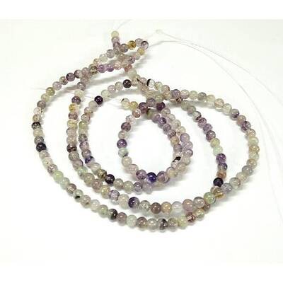 Natural Purple Fluorite Round Bead Strands