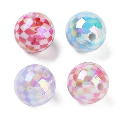 UV Plating Rainbow Iridescent Acrylic Beads