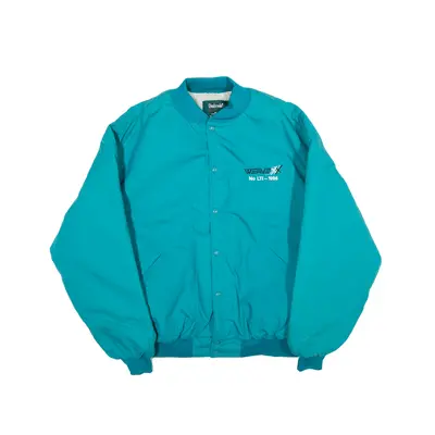 DUNBROOKE Mens Bomber Jacket Blue 90s USA 2XL