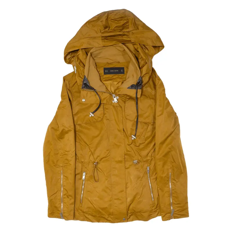 ZARA Basic Rain Jacket Brown Womens M