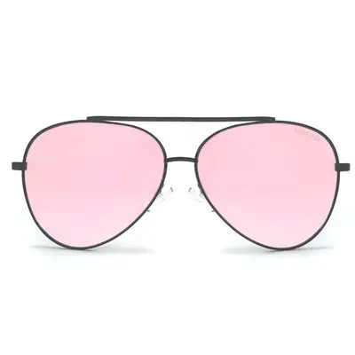 Megan - Rosegold Metal Aviator Sunglasses | Color: Black - Rose Gold | Size: OS