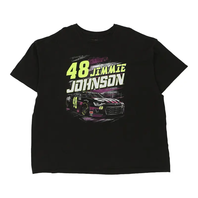 Jimmie Johnson Hendrick Nascar T-Shirt - 3XL Black Cotton