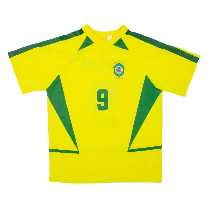 Brazil Ronaldo Mens Jersey Yellow V-Neck L