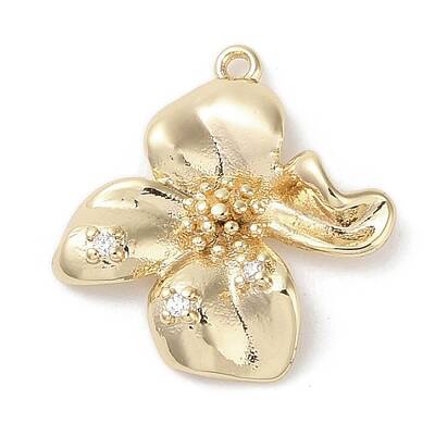 Brass Micro Pave Clear Cubic Zirconia Pendants