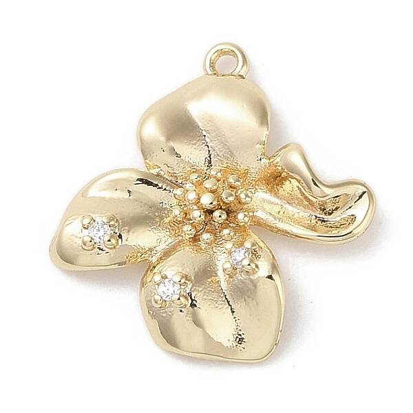 Brass Micro Pave Clear Cubic Zirconia Pendants