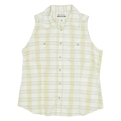 COLUMBIA Shirt Green Check Sleeveless Womens M