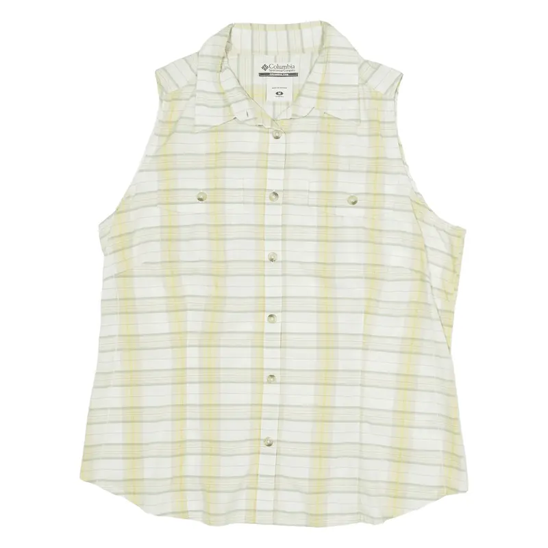 COLUMBIA Shirt Green Check Sleeveless Womens M