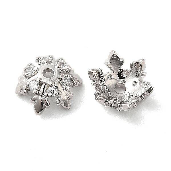 Brass Micro Pave Cubic Zirconia Bead Cap